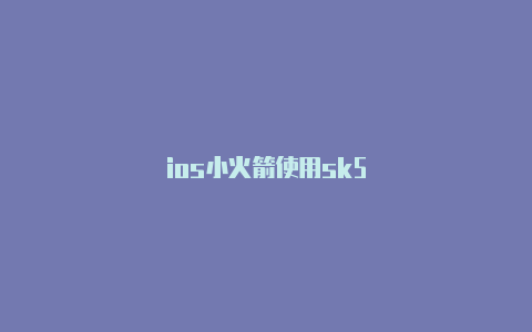 ios小火箭使用sk5