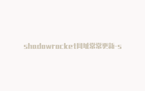shadowrocket网址常常更新-shadowrocket url导入[24