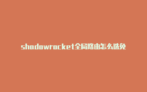 shadowrocket全局路由怎么选免费节点