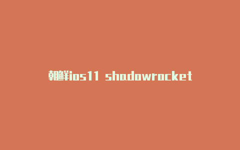 朝鲜ios11 shadowrocket免费[下载付费软件