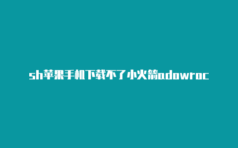 sh苹果手机下载不了小火箭adowrocket全部节点超时