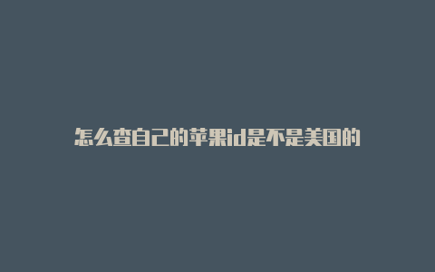 怎么查自己的苹果id是不是美国的