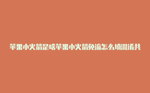 苹果小火箭是啥苹果小火箭免流怎么填混淆共享