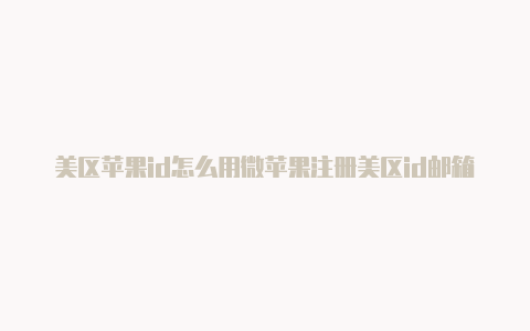 美区苹果id怎么用微苹果注册美区id邮箱怎么填信注册-Shadowrocket(小火箭)