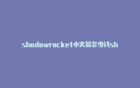 shadowrocket小火箭多少钱shadowrocket连上不能用