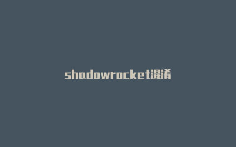 shadowrocket混淆
