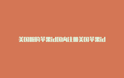 美国服的苹果id国内注册美国苹果id