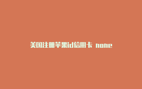 美国注册苹果id信用卡 none