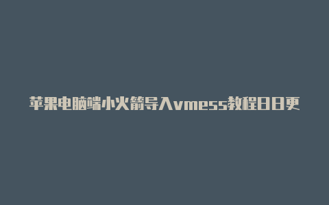 苹果电脑端小火箭导入vmess教程日日更新