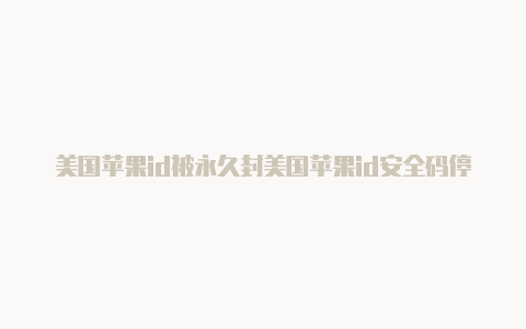 美国苹果id被永久封美国苹果id安全码停-Shadowrocket(小火箭)