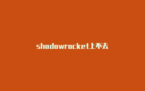 shadowrocket上不去