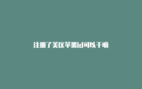 注册了美区苹果id可以干嘛