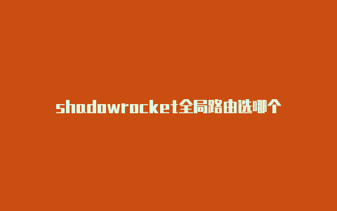 shadowrocket全局路由选哪个
