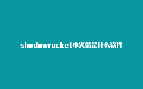 shadowrocket小火箭是什么软件节点订阅-Shadowrocket(小火箭)