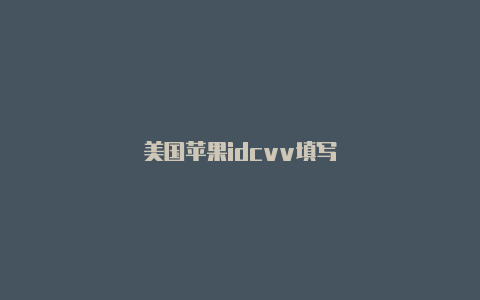 美国苹果idcvv填写