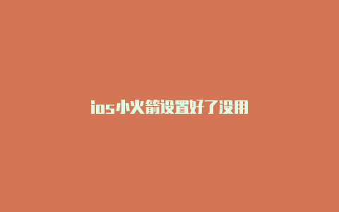 ios小火箭设置好了没用