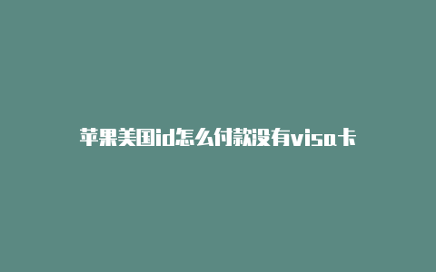 苹果美国id怎么付款没有visa卡