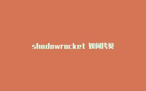 shadowrocket 如何拷贝-Shadowrocket(小火箭)