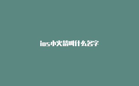 ios小火箭叫什么名字