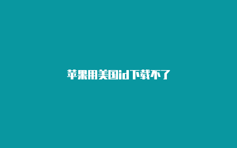 苹果用美国id下载不了