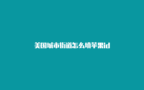 美国城市街道怎么填苹果id