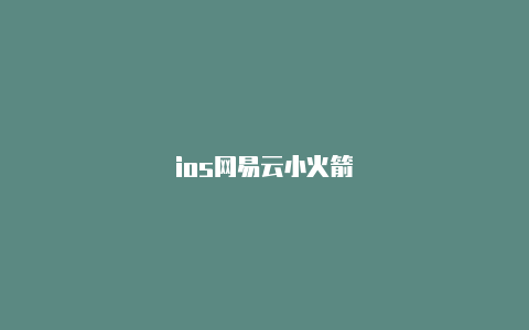 ios网易云小火箭