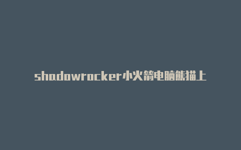 shadowrocker小火箭电脑熊猫上网 shadowrocket