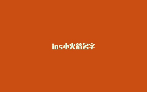 ios小火箭名字