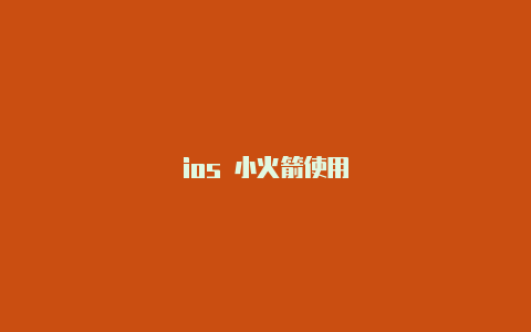 ios 小火箭使用