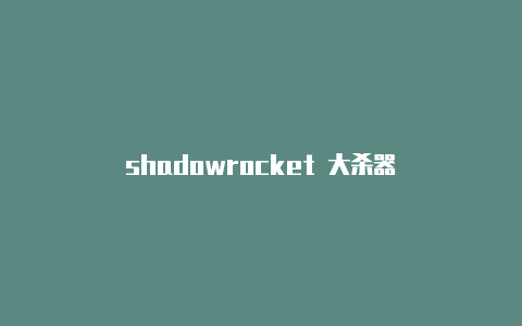 shadowrocket 大杀器
