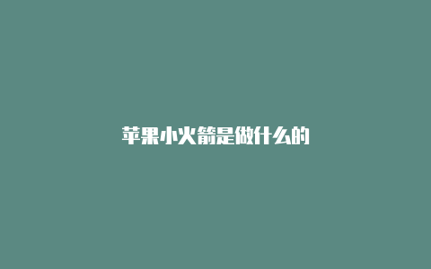 苹果小火箭是做什么的