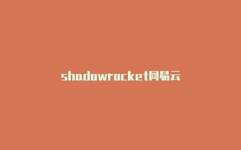 shadowrocket网易云