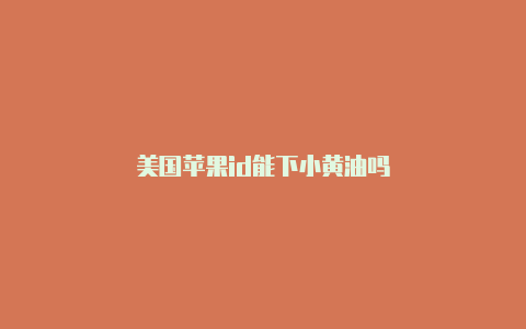 美国苹果id能下小黄油吗