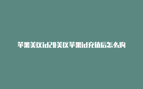 苹果美区id20美区苹果id充值后怎么购买21