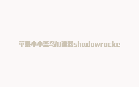 苹果小小蓝鸟加速器shadowrocket火箭加速器好用吗