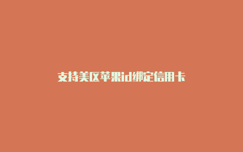 支持美区苹果id绑定信用卡