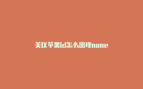 美区苹果id怎么出现none