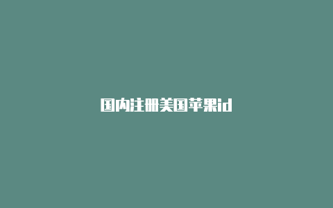 国内注册美国苹果id