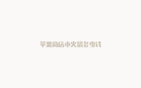 苹果商店小火箭多少钱