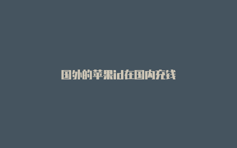 国外的苹果id在国内充钱