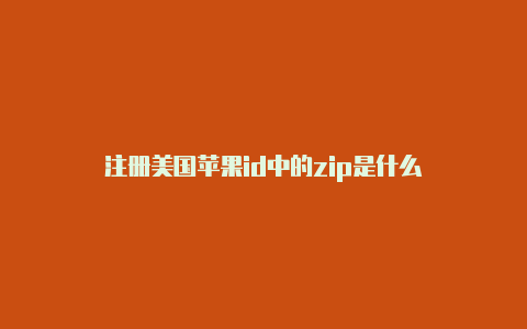 注册美国苹果id中的zip是什么