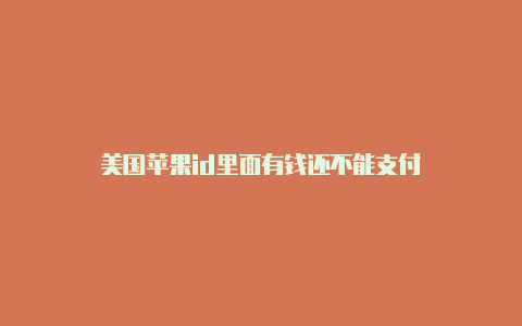 美国苹果id里面有钱还不能支付