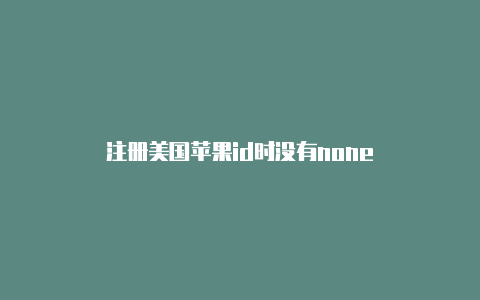 注册美国苹果id时没有none