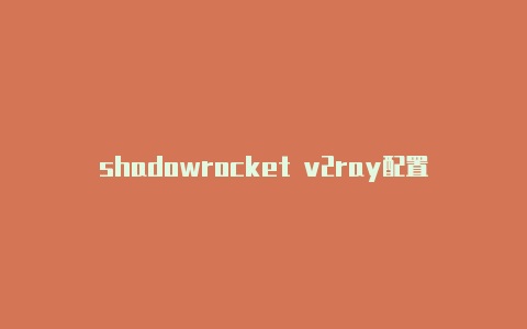 shadowrocket v2ray配置教程时刻更新-Shadowrocket(小火箭)