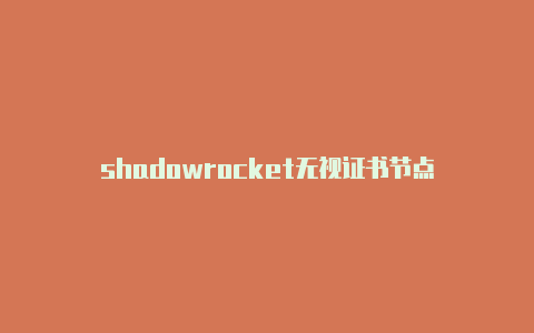 shadowrocket无视证书节点-Shadowrocket(小火箭)