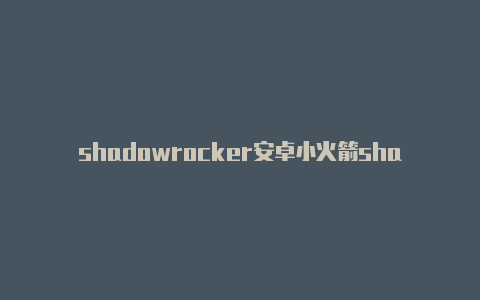 shadowrocker安卓小火箭shadowrocket 配置文件 2023分-Shadowrocket(小火箭)