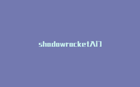 shadowrocket入门-Shadowrocket(小火箭)