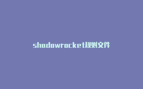shadowrocket规则文件-Shadowrocket(小火箭)