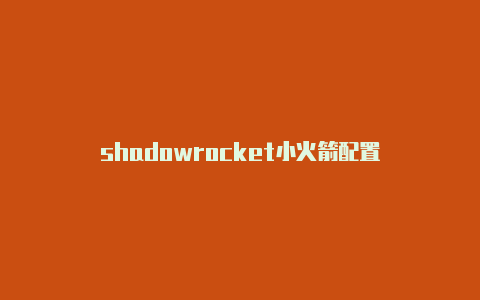 shadowrocket小火箭配置-Shadowrocket(小火箭)