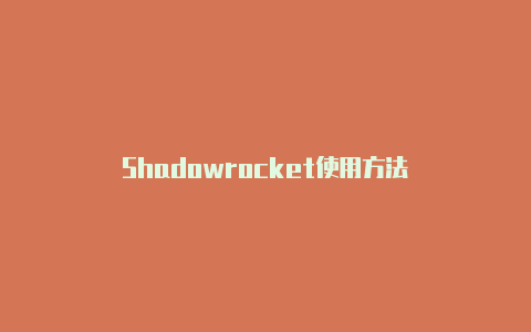 Shadowrocket使用方法-Shadowrocket(小火箭)